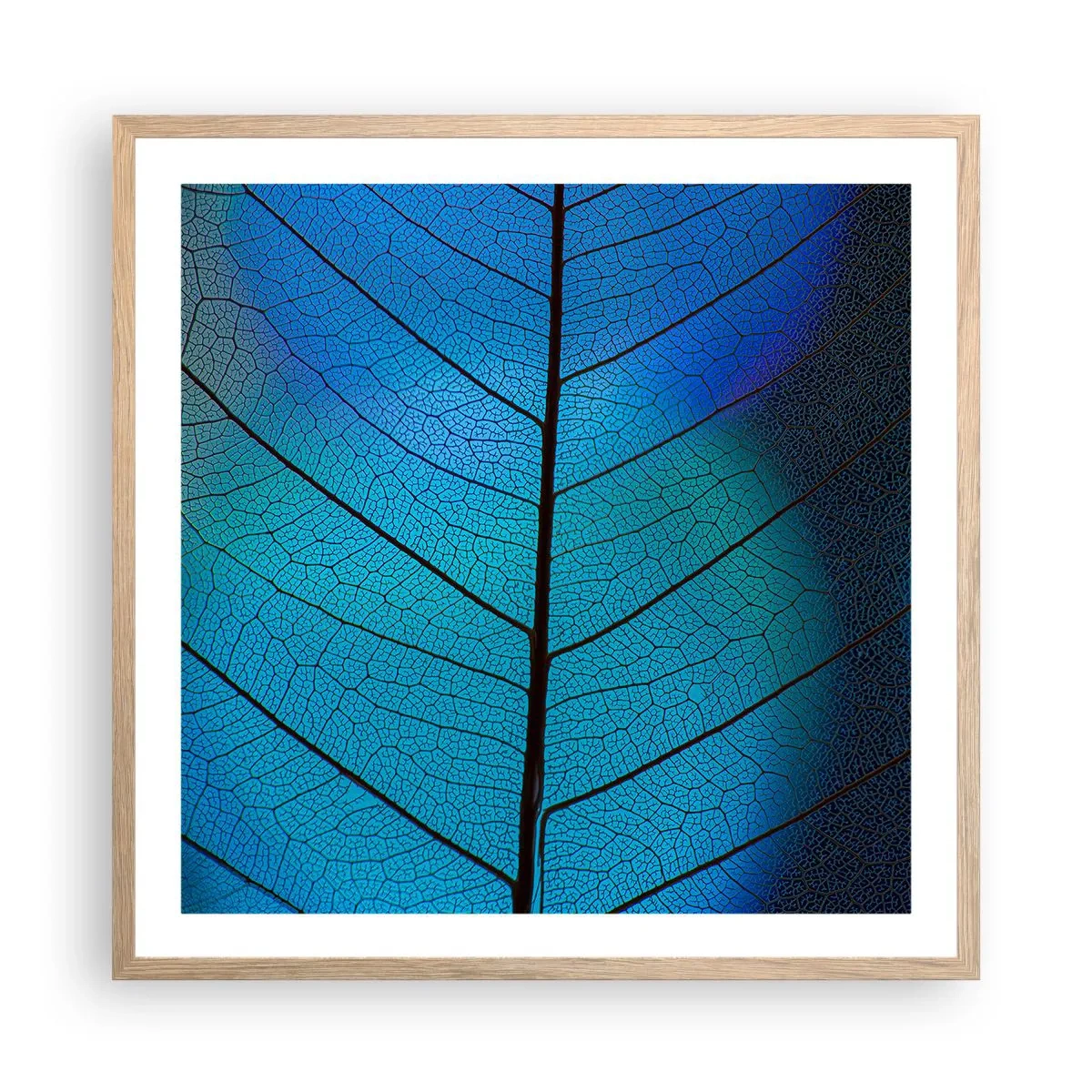 Een poster in een licht eiken lijst - Ingewikkelde constructie - 60x60 cm