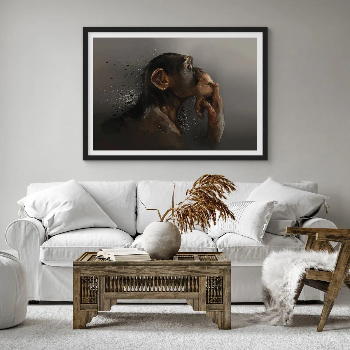 Poster in een zwarte lijst - Zeker een denker - 50x40 cm