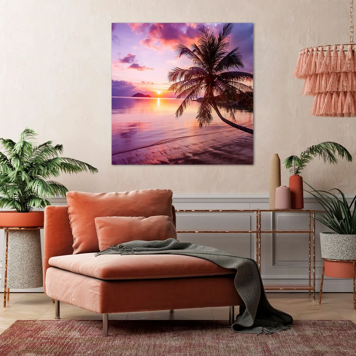 Schilderen op canvas - Geluk tot aan de horizon - 70x70 cm