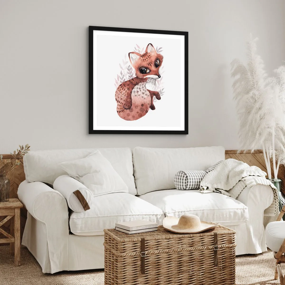 Poster in een zwarte lijst - Houd er gewoon van - 50x50 cm