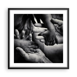 Poster in een zwarte lijst - Om mens te zijn - 50x50 cm
