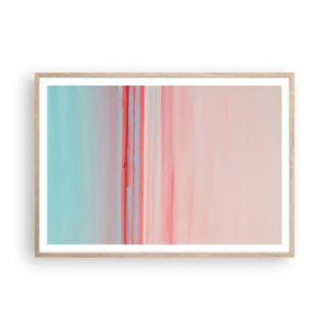 Een poster in een licht eiken lijst - Abstractie bij dageraad - 100x70 cm