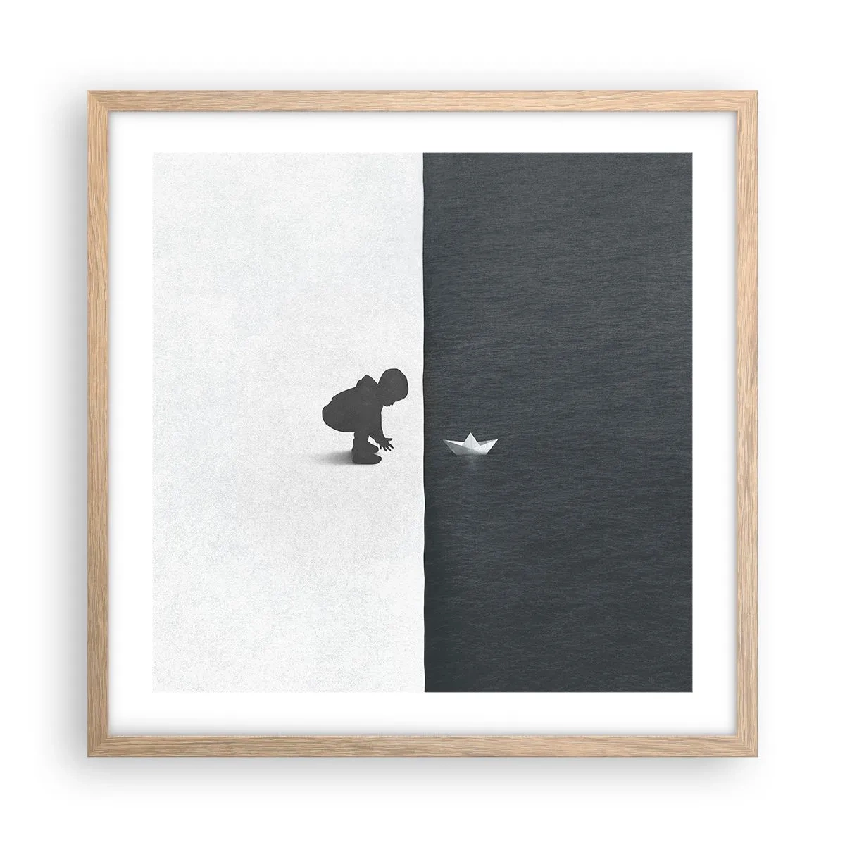 Een poster in een licht eiken lijst - Geweldige expeditie - 50x50 cm