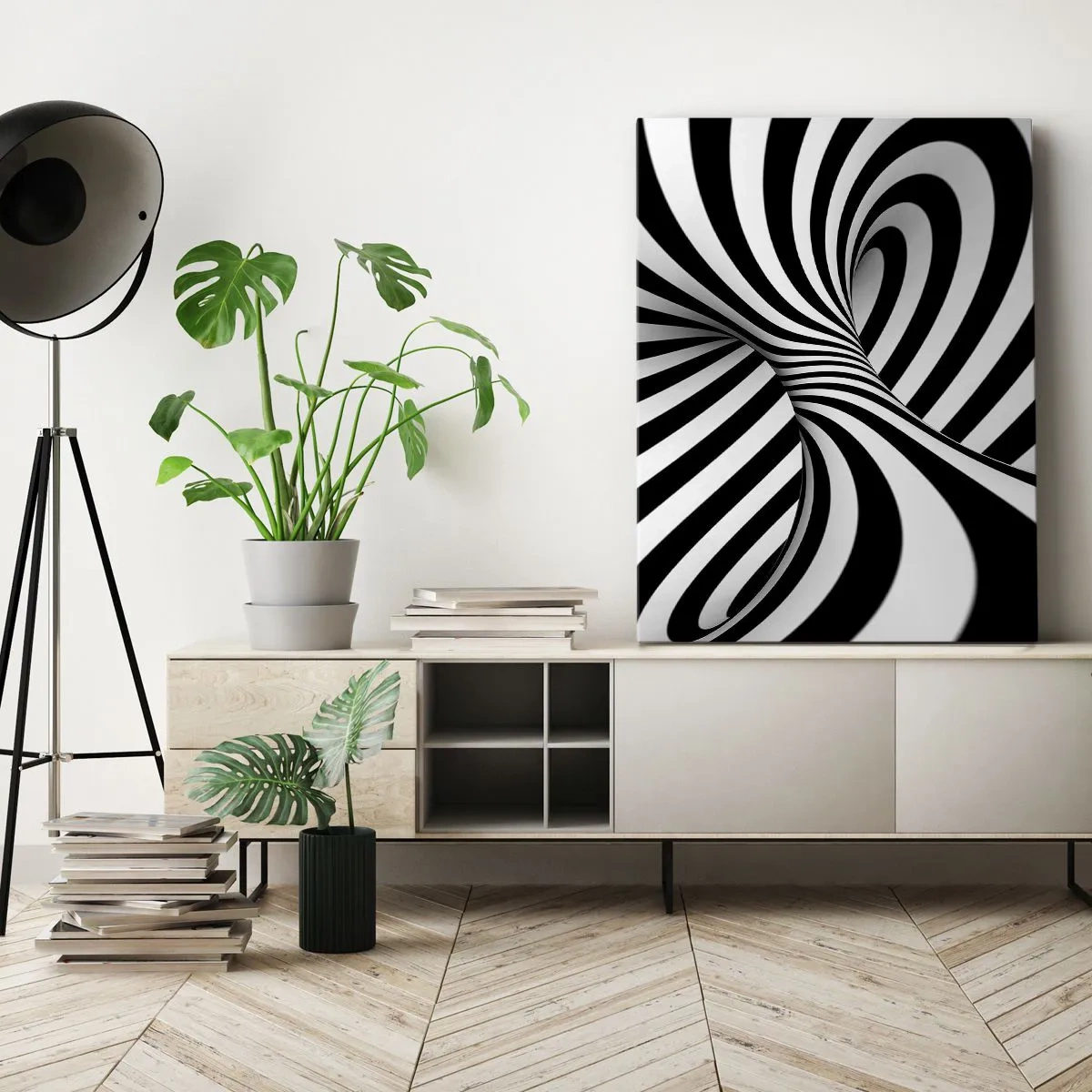 Schilderen op canvas - Compositie: dansende ruimte - 45x80 cm