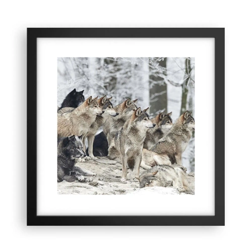 Poster in een zwarte lijst - Familie en vrienden - 30x30 cm