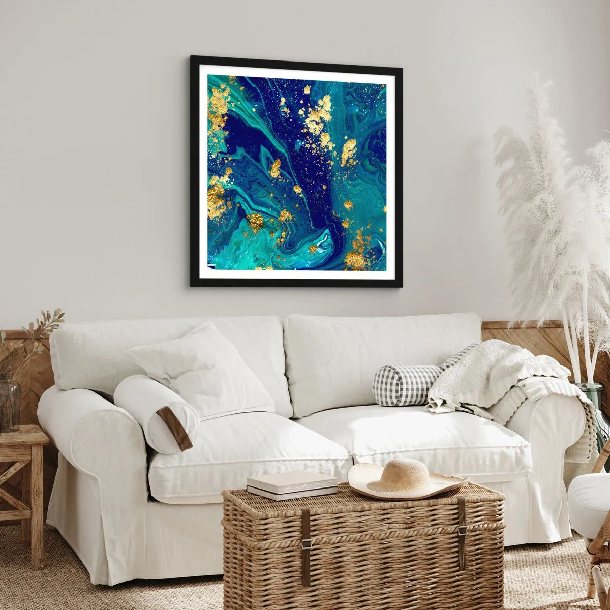 Poster in een zwarte lijst - De bloemblaadjes van de zon - 30x30 cm