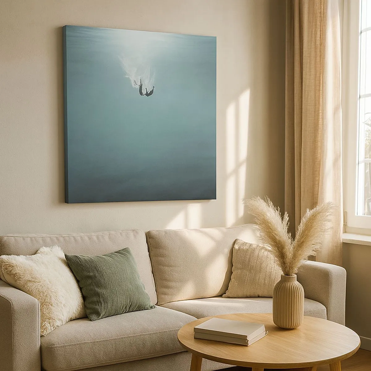 Schilderen op canvas - In de armen van de oceaan - 30x30 cm