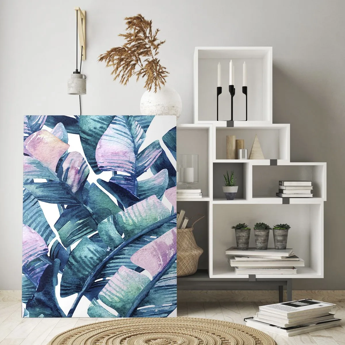 Schilderen op glas - In een bananenboomgaard - 70x100 cm