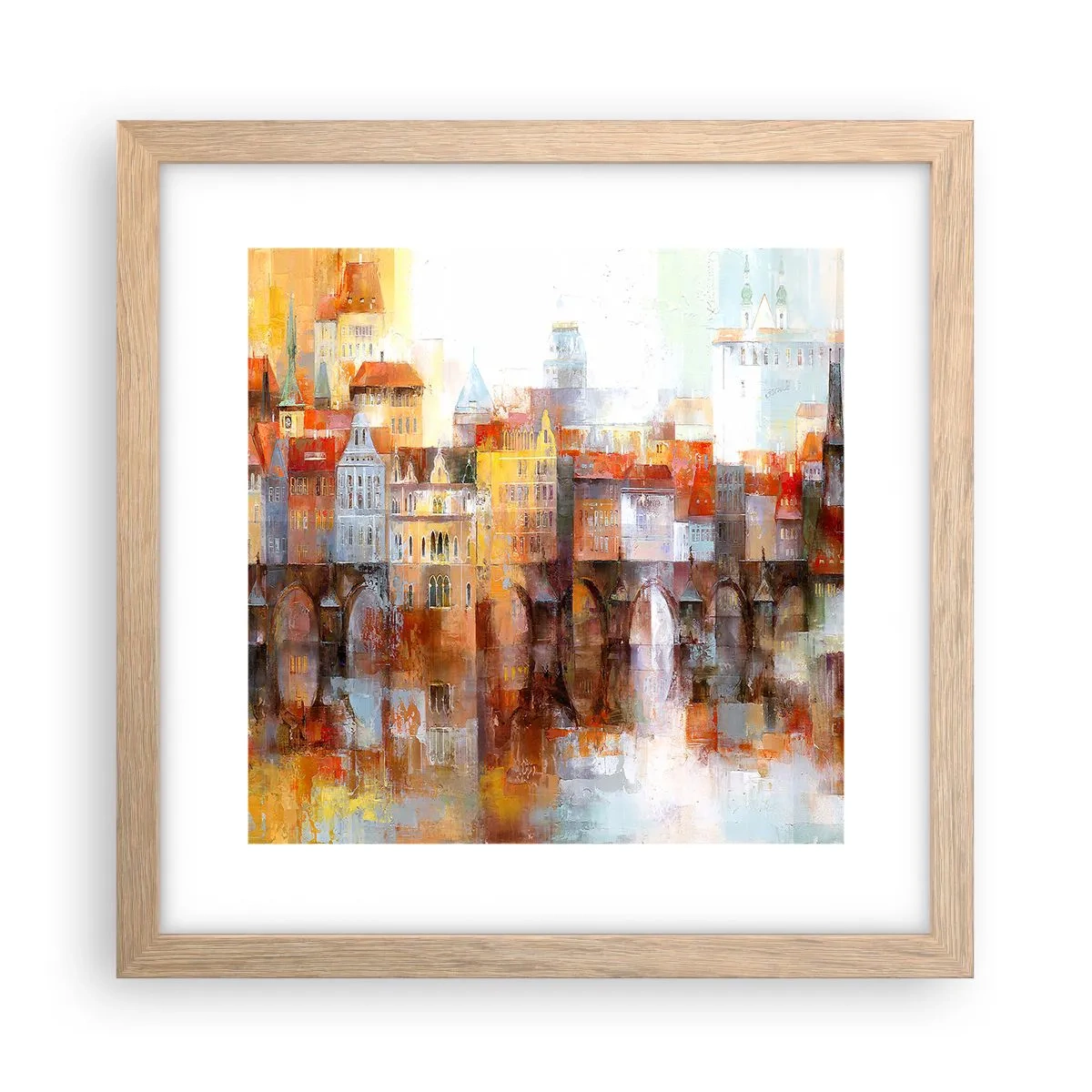 Een poster in een licht eiken lijst - Ook onder de brug is het mooi - 30x30 cm