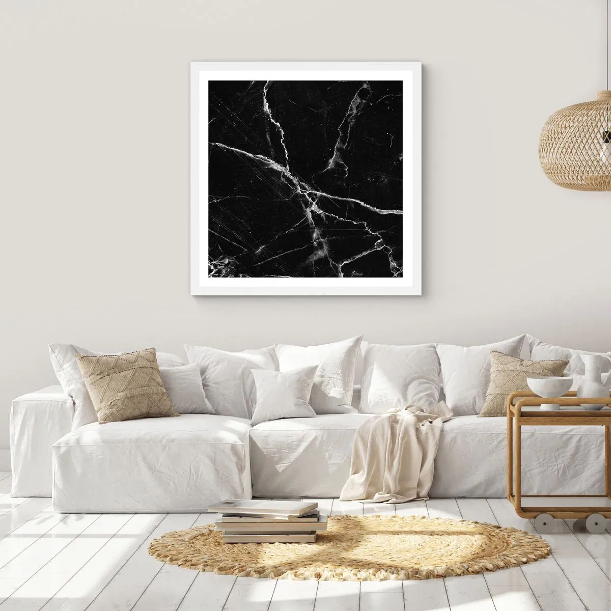 Poster in een witte lijst - Het geheime leven van steen - 60x60 cm