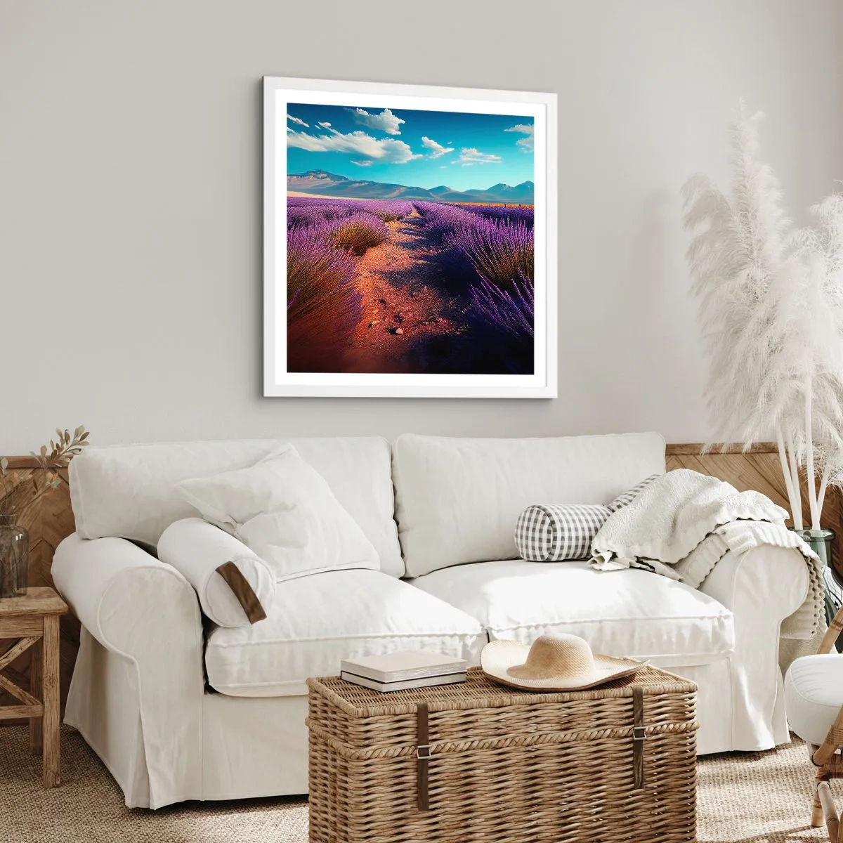 Poster in een witte lijst - Geurige velden - 30x30 cm