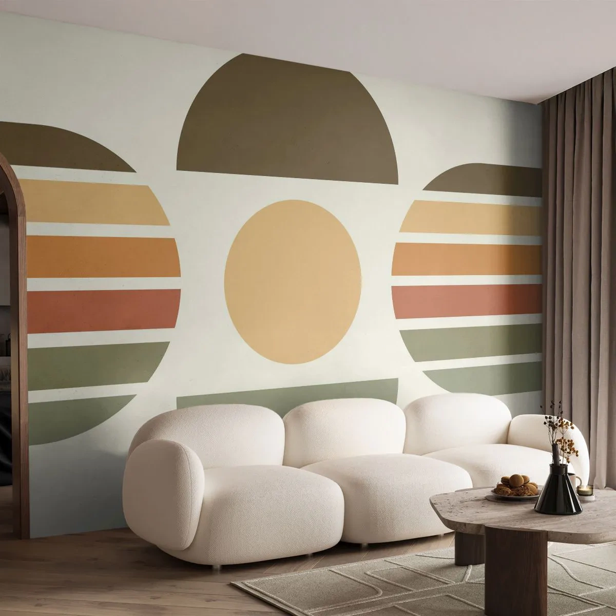 Fotobehang op maat Standard Eco - In aardetinten - Abstractie, Deel, Grafisch