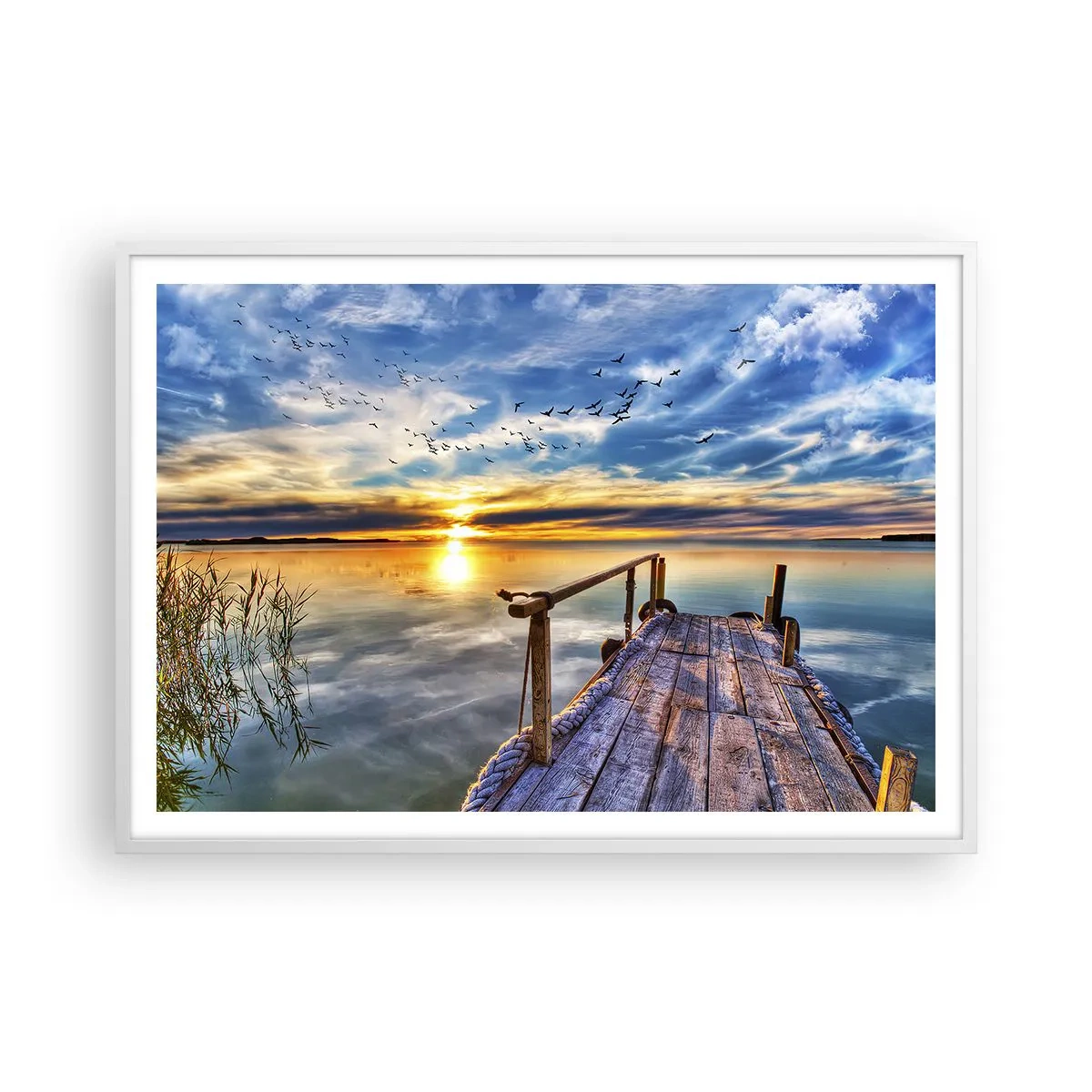 Poster in een witte lijst - De wind gaat rusten - 100x70 cm