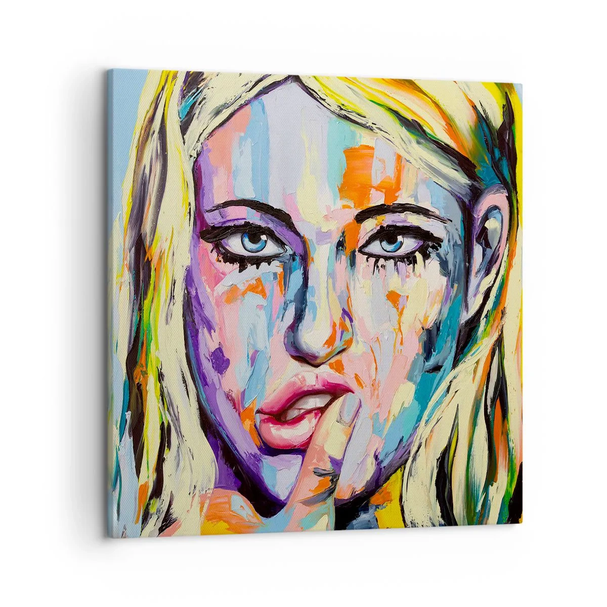 Schilderen op canvas - Kijk haar recht in de ogen - 50x50 cm