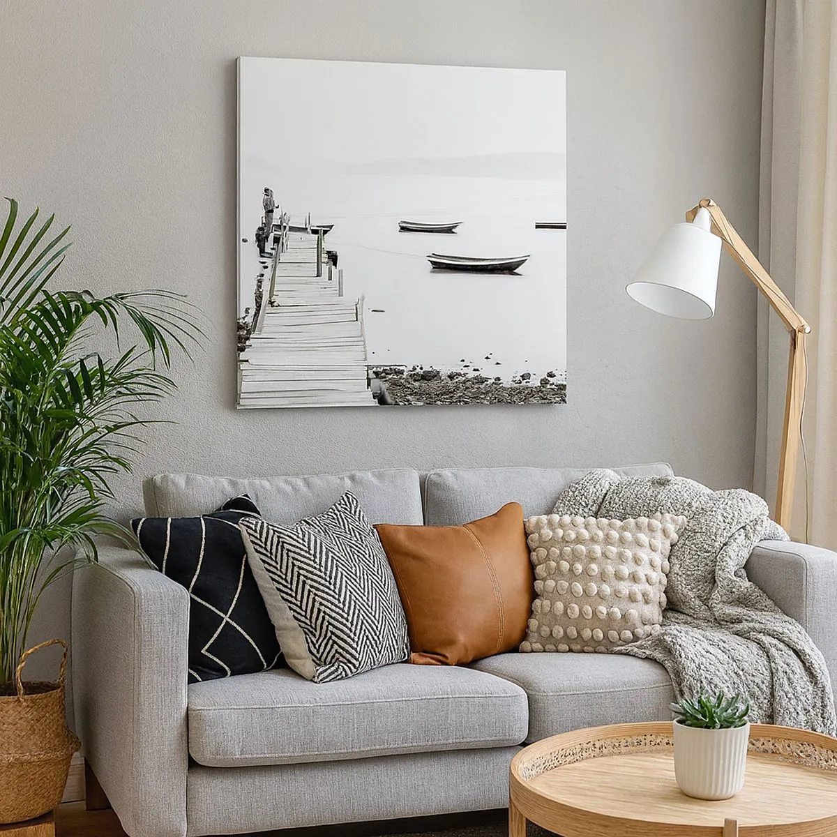 Schilderen op canvas - Stil en schoon boven het water - 30x30 cm