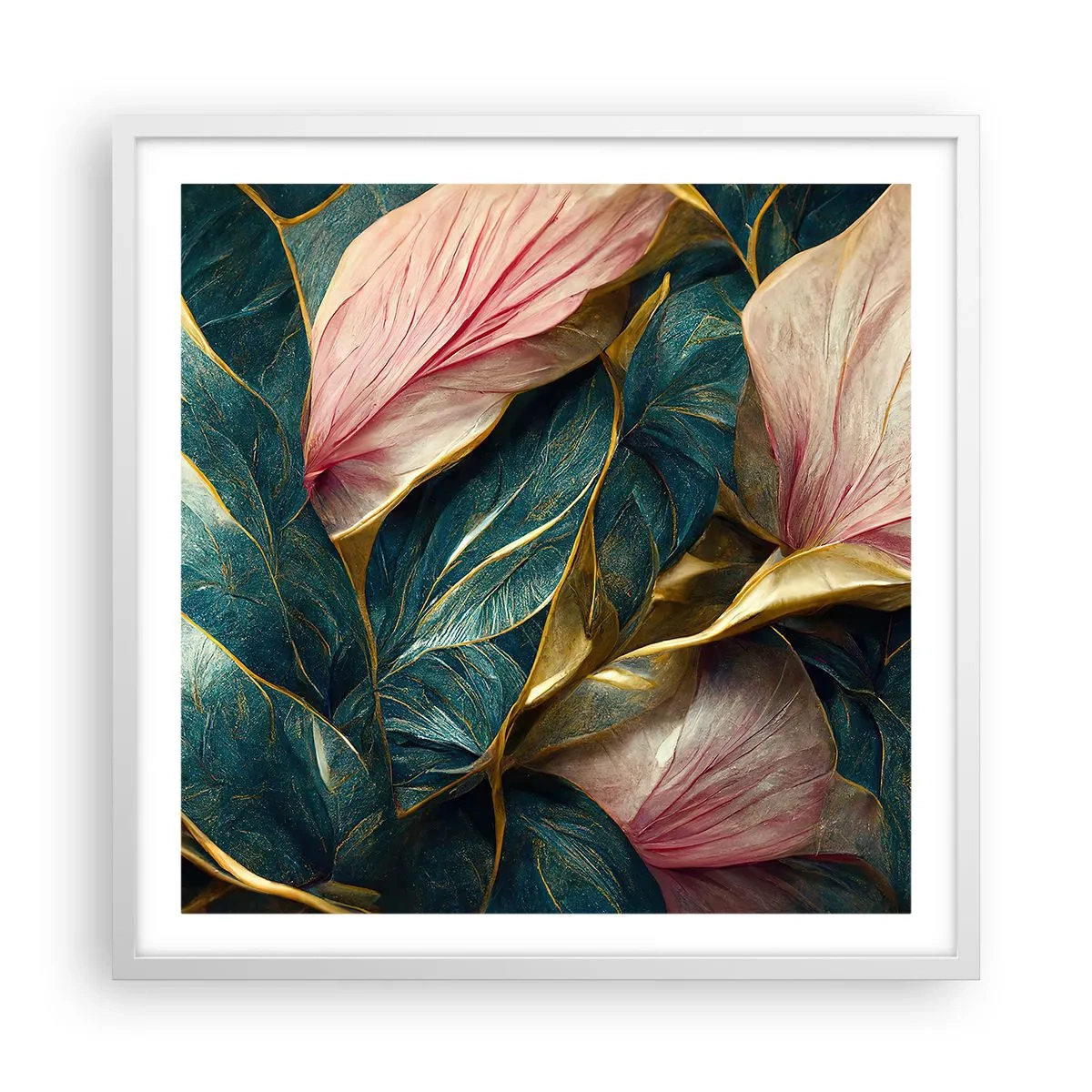 Poster in een witte lijst - Natuurlijke elegantie en stijl - 60x60 cm