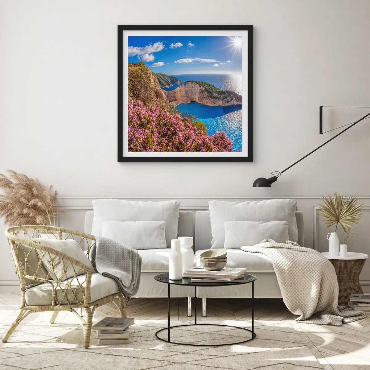 Poster in een zwarte lijst - Mijn geweldige Griekse vakantie - 60x60 cm