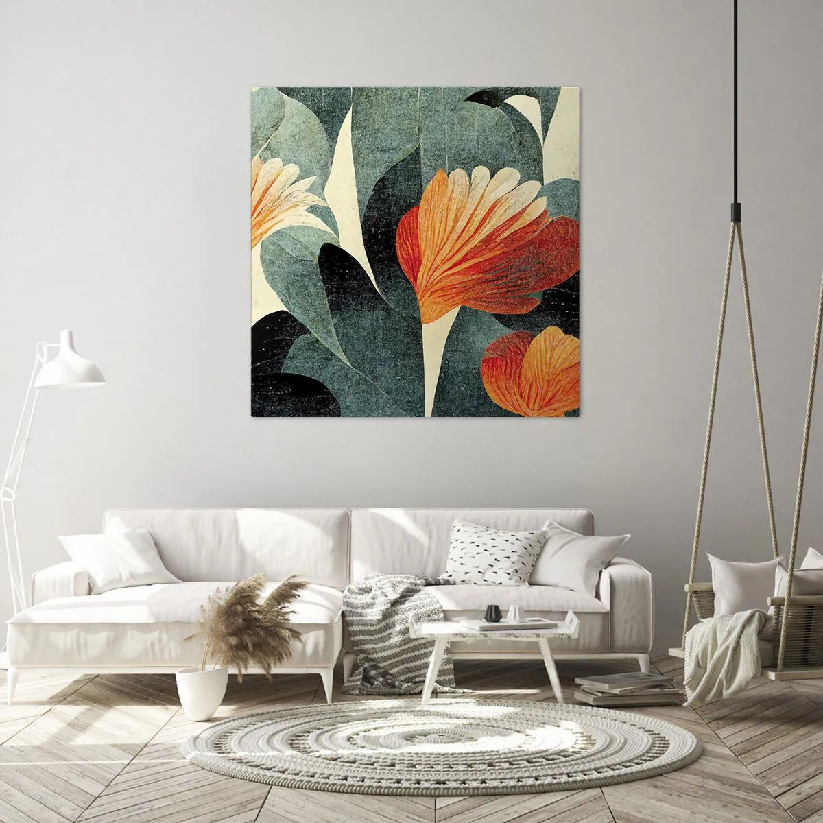 Schilderen op canvas - De hitte van de tropen en de koelte van het groen - 60x60 cm