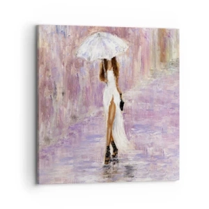 Schilderen op canvas - In de lila regen - 70x70 cm