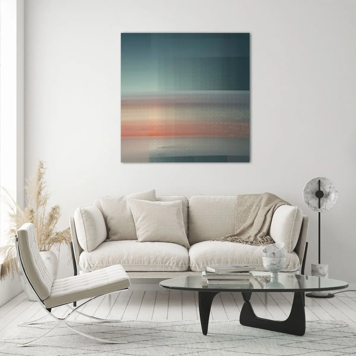 Schilderen op glas - Abstractie: golven van licht - 30x30 cm