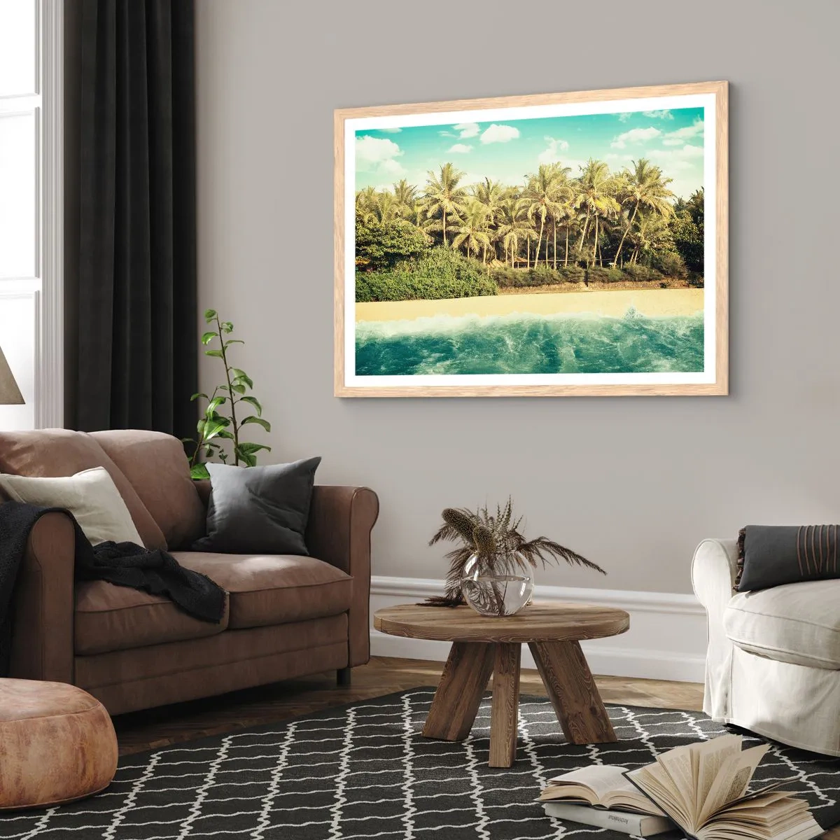 Een poster in een licht eiken lijst - Hoe zit het hier? - 91x61 cm