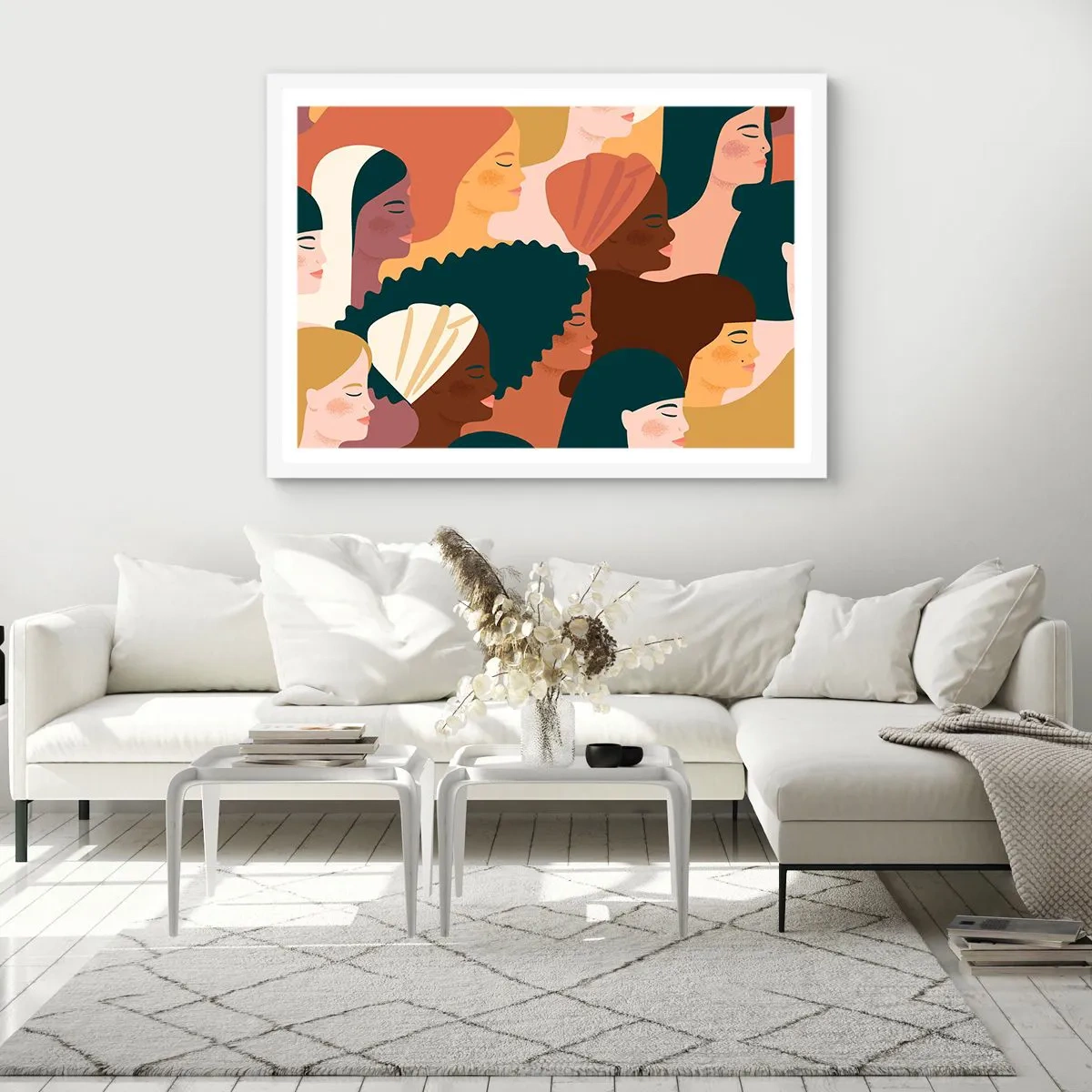 Poster in een witte lijst - Alleen vrouwelijkheid - 40x30 cm