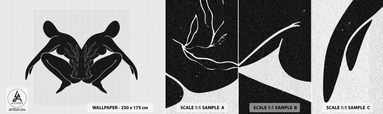 Fotobehang Monster Zelfklevend Deluxe Sticker - Een gemeenschappelijke ziel - Mensen, Minimalistisch, Tweelingen - 100x30 cm
