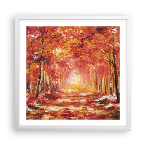 Poster in een witte lijst - Koperen bos - 50x50 cm