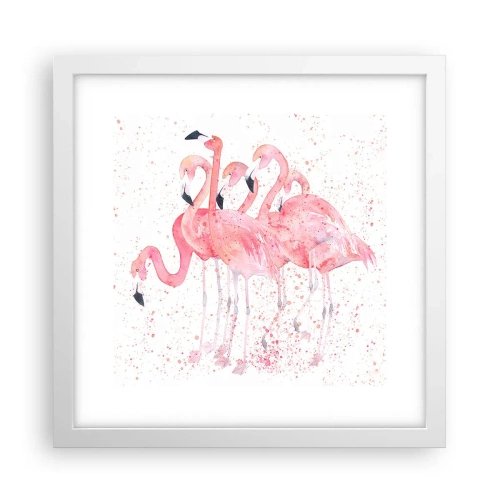 Poster in een witte lijst - Roze ensemble - 30x30 cm