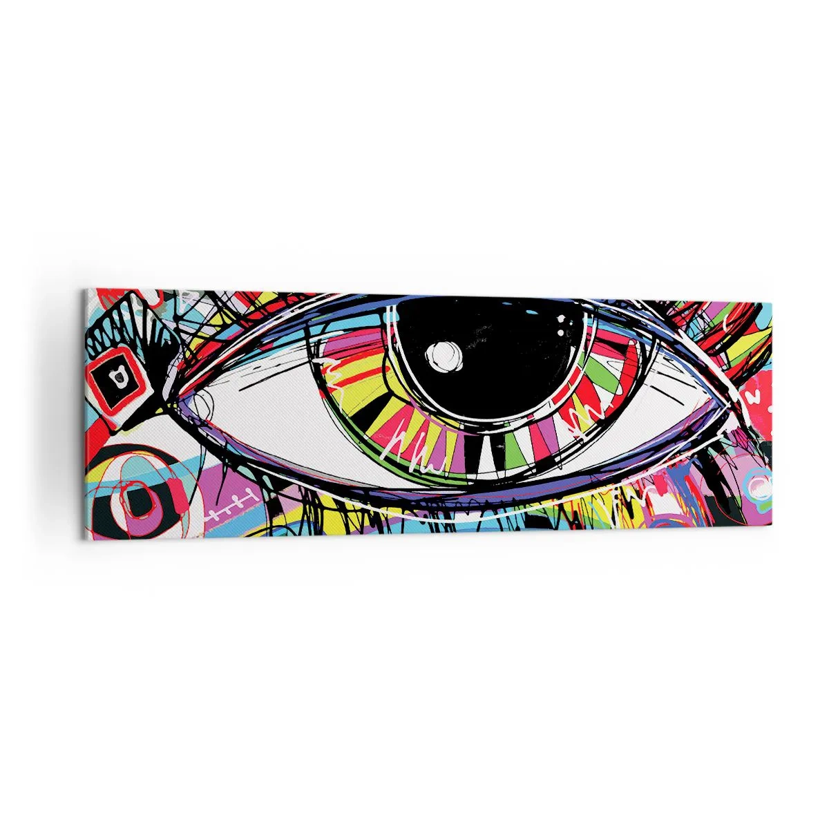 Schilderen op canvas - Kleurrijk oog - kleurrijke ziel - 160x50 cm