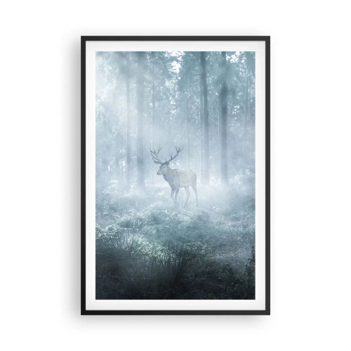 Poster in een zwarte lijst - Ochtendbezoek aan het landgoed - 61x91 cm