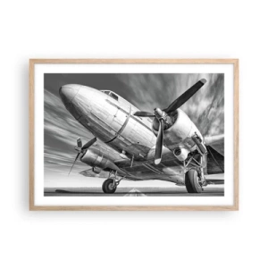 Een poster in een licht eiken lijst - Altijd klaar om te vliegen - 70x50 cm