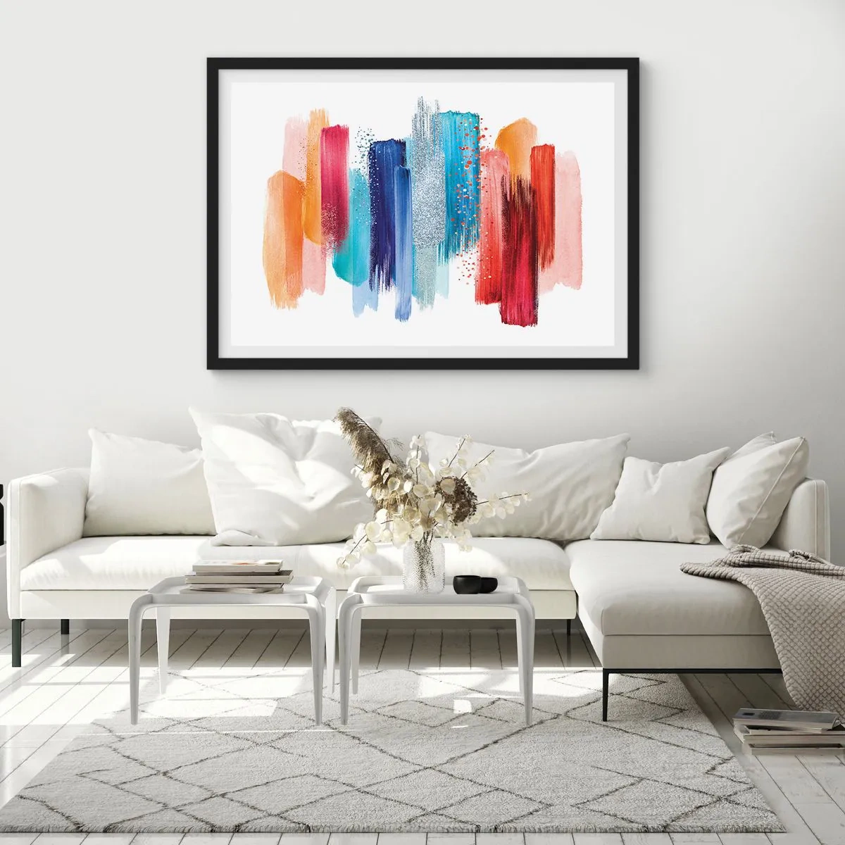 Poster in een zwarte lijst - Omhoog en omlaag - 91x61 cm