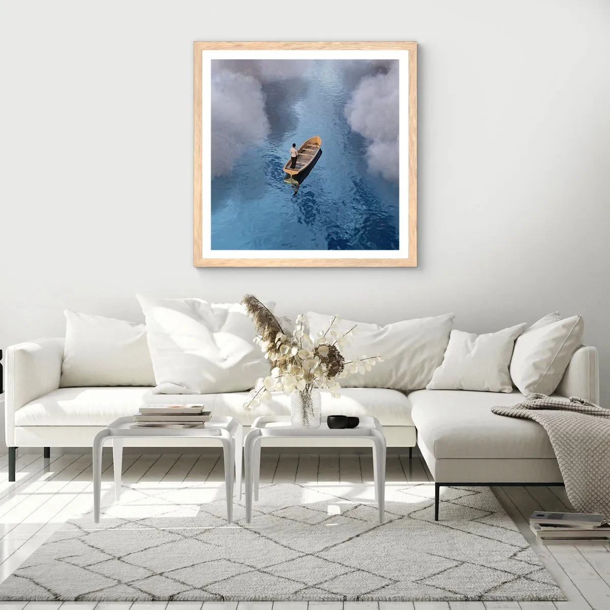 Een poster in een licht eiken lijst - Leven – reis – onbekend - 40x40 cm