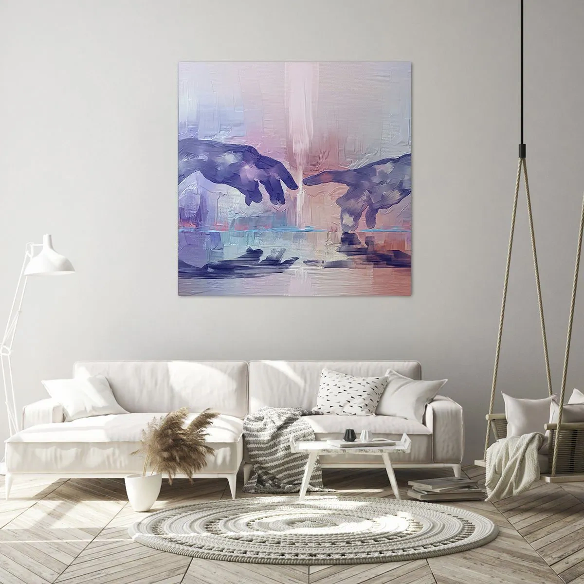 Schilderen op canvas - Goddelijke levensvonk - 60x60 cm