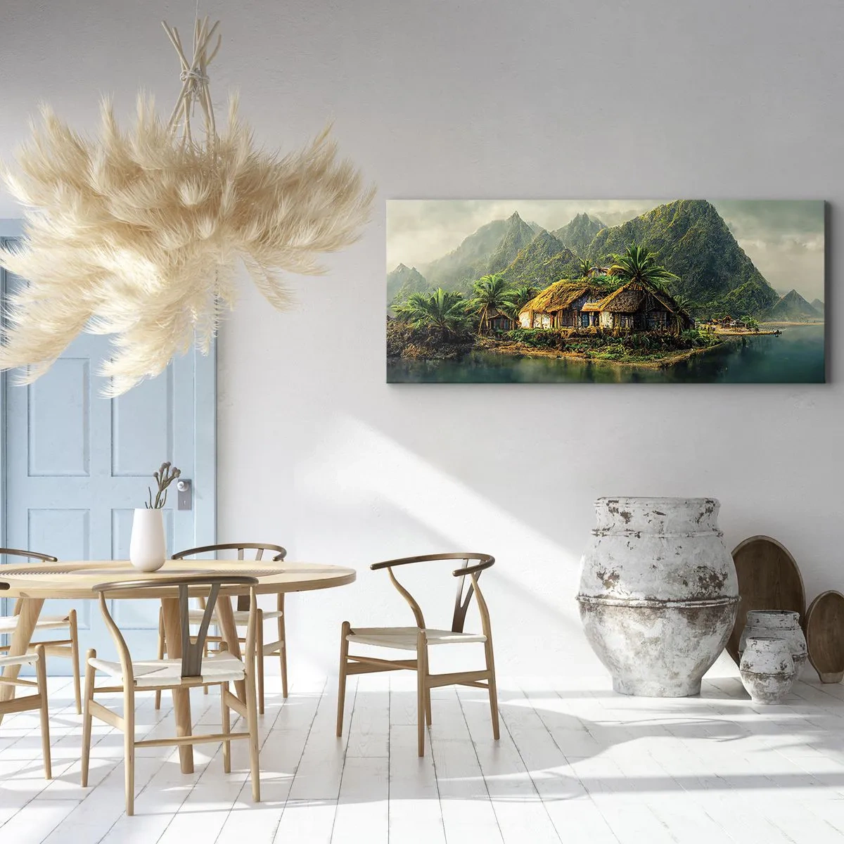Schilderen op canvas - Tropisch paradijs - 160x50 cm