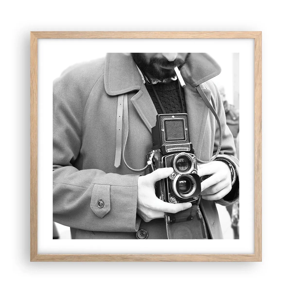 Een poster in een licht eiken lijst - Retro stijl - 50x50 cm