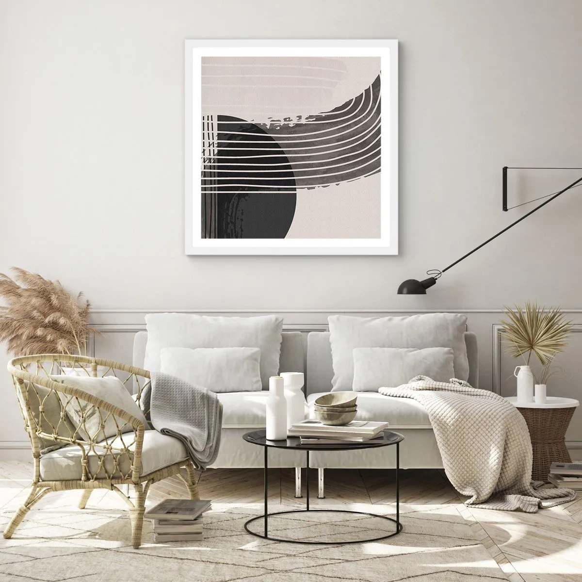 Poster in een witte lijst - Daar en terug - 30x30 cm