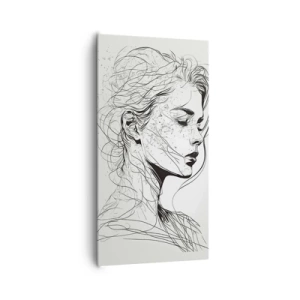 Schilderen op canvas - Portret in gedachten - 65x120 cm
