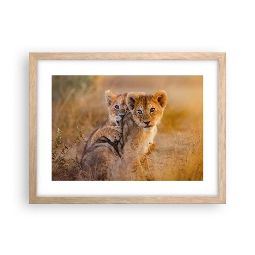 Een poster in een licht eiken lijst - Niet storen! We hebben plezier - 40x30 cm