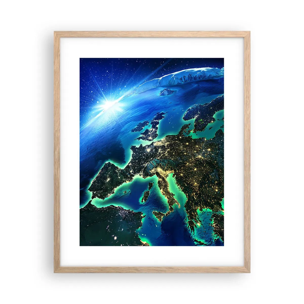 Een poster in een licht eiken lijst - Sprankelend Europa - 40x50 cm
