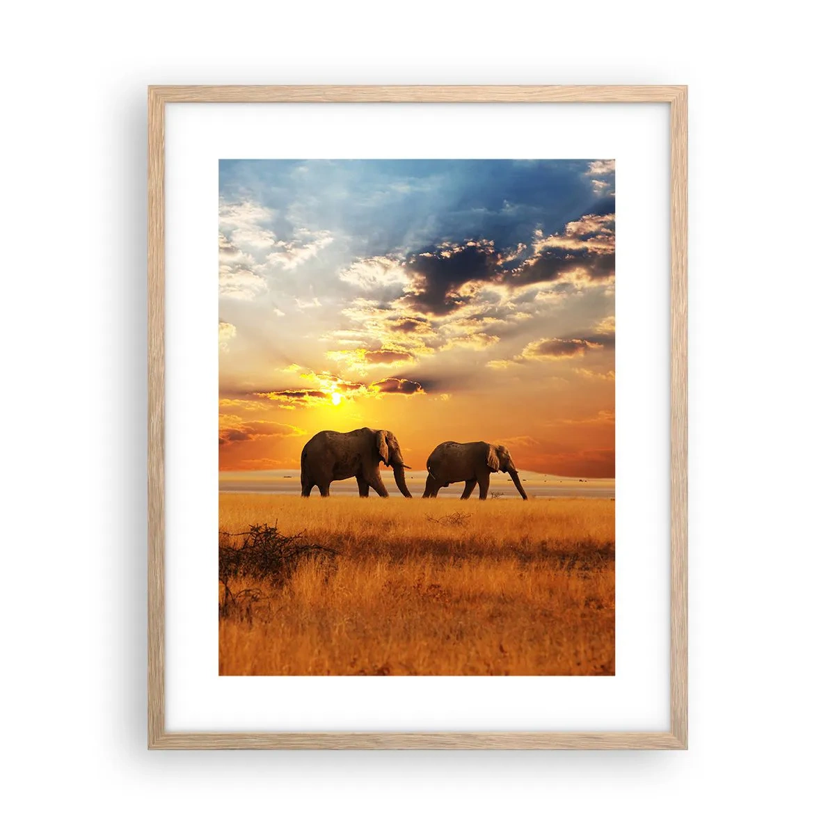 Een poster in een licht eiken lijst - Familie wandeling - 40x50 cm