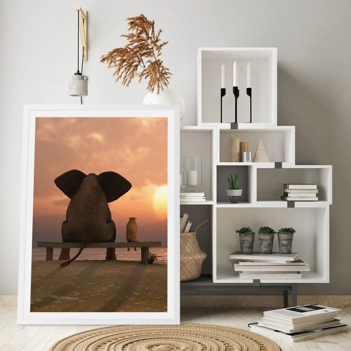 Poster in een witte lijst - Het is goed om samen stil te zijn - 30x40 cm