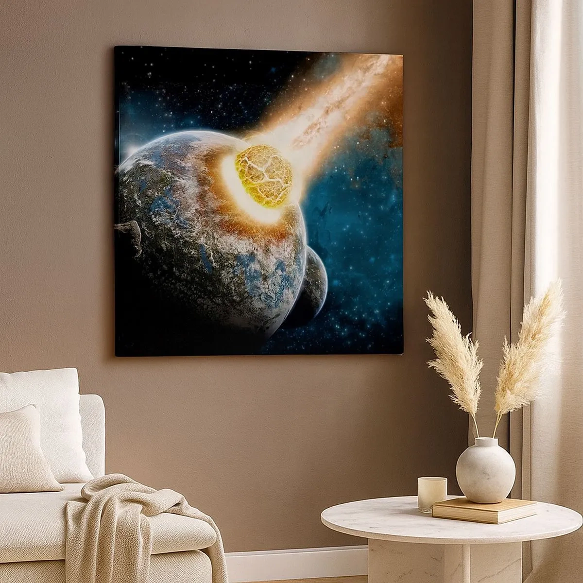 Schilderen op canvas - Vernietiging of geboorte - 30x30 cm