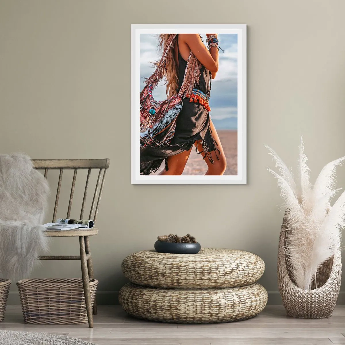 Poster in een witte lijst - Het meisje van de sjamaan - 30x40 cm