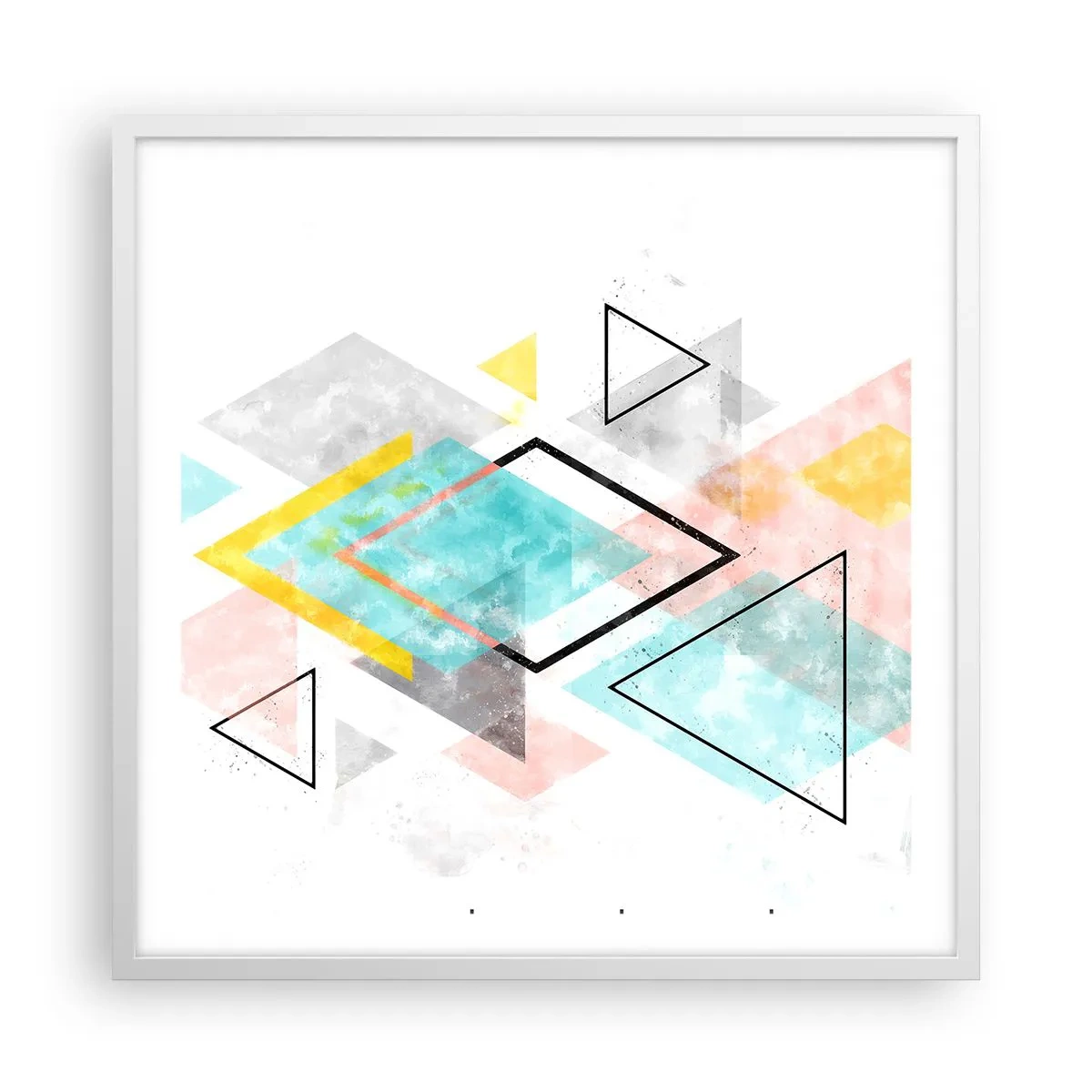 Poster in een witte lijst - Geometrisch spel - 60x60 cm