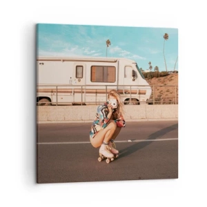 Schilderen op canvas - Lach alsjeblieft! - 50x50 cm