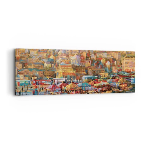 Schilderen op canvas - Istanboel verhaal - 90x30 cm