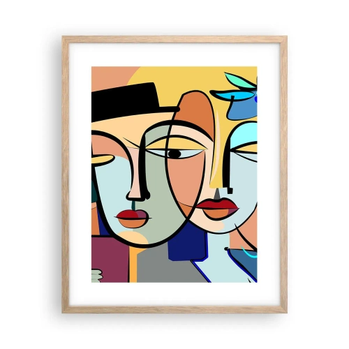 Een poster in een licht eiken lijst - Picasso's randez-vous - 40x50 cm
