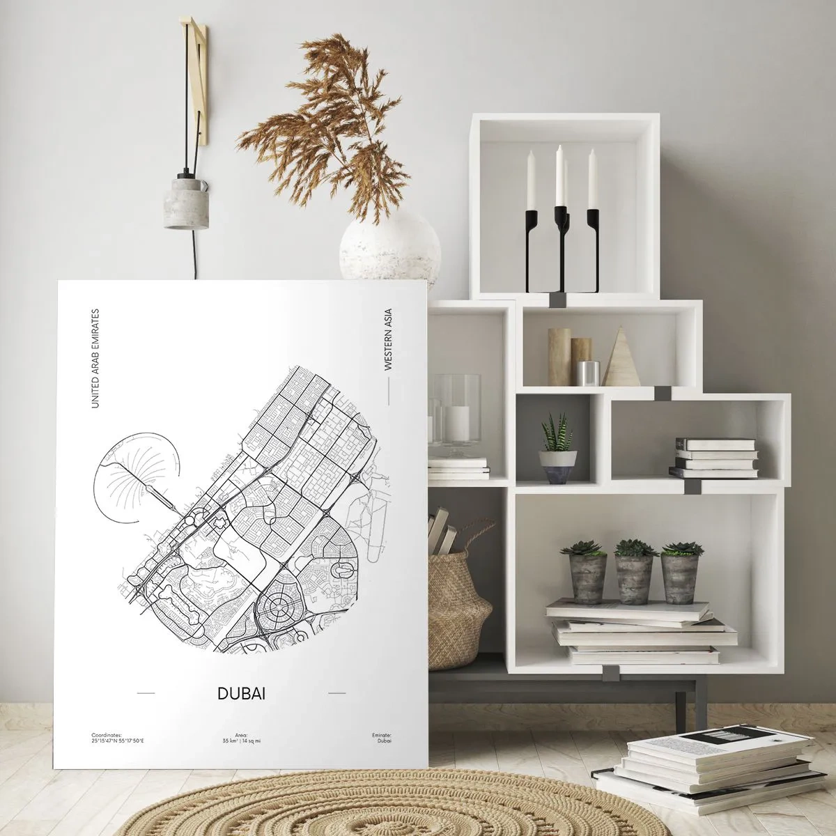 Schilderen op glas - Anatomie van Dubai - 50x70 cm